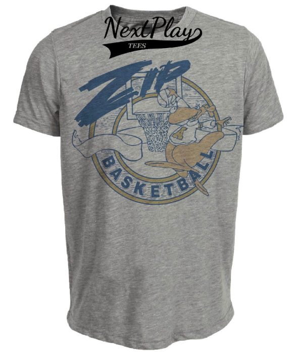 Akron Zips Retro Basketball 1985 Artwork Heather Gray Sublimated T-Shirt - New To Store