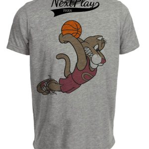 Charleston Cougars Retro Basketball Mascot 1997 Artwork Heather Gray Sublimated T-Shirt