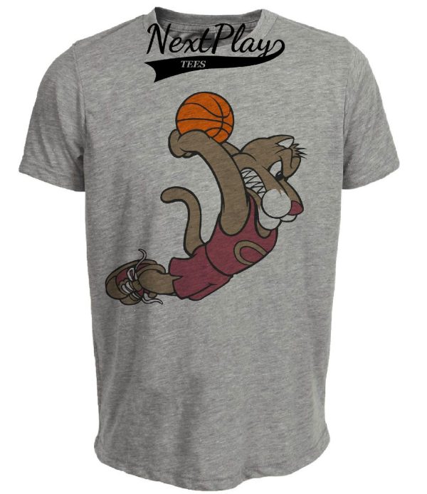 Charleston Cougars Retro Basketball Mascot 1997 Artwork Heather Gray Sublimated T-Shirt