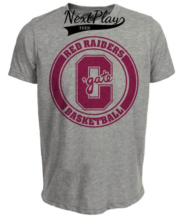 Colgate Red Raiders Retro Basketball 1991 Artwork Heather Gray Sublimated T-Shirt