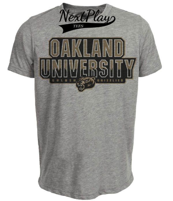 Oakland Golden Grizzlies Retro 1998 Artwork Heather Gray Sublimated T-Shirt