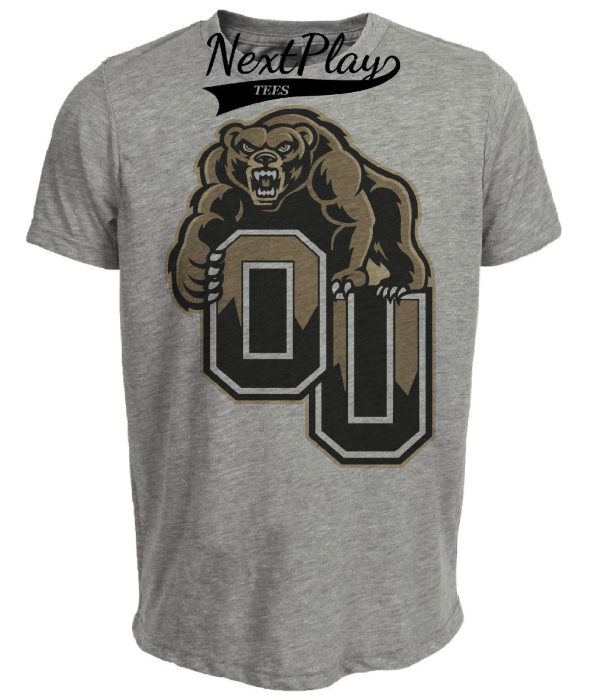 Oakland Golden Grizzlies Mascot Retro 1998 Artwork Heather Gray Sublimated T-Shirt