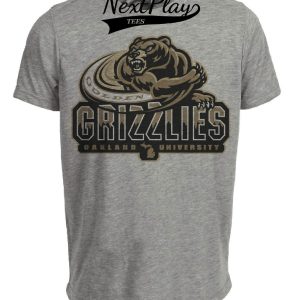 Oakland Golden Grizzlies Mascot Vintage 1998 Artwork Heather Gray Sublimated T-Shirt