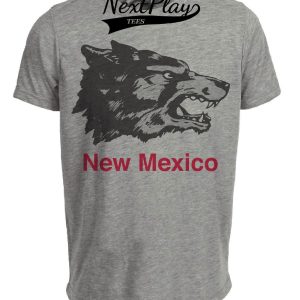 New Mexico Lobos Mascot Retro 1973 Artwork Heather Gray Sublimated T-Shirt