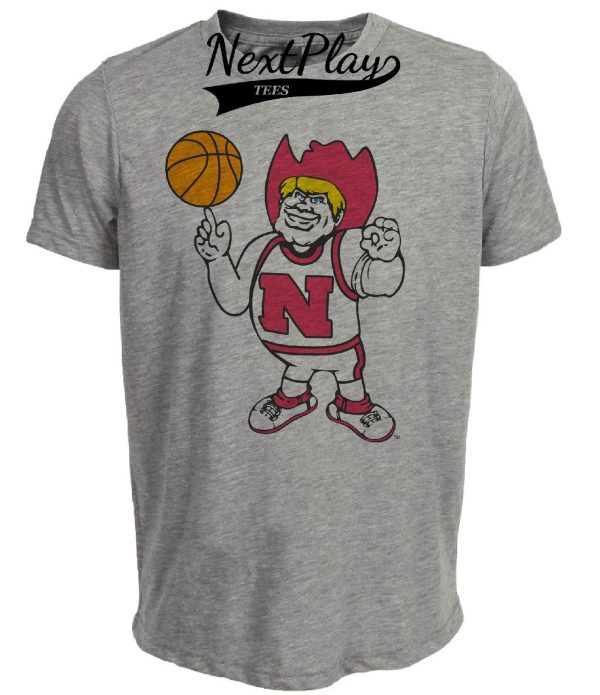 Nebraska Cornhuskers Retro Basketball 1978 Artwork Heather Gray Sublimated T-Shirt