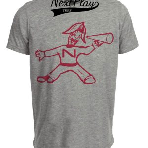 Nebraska Cornhuskers Retro Mascot 1956 Artwork Heather Gray Sublimated T-Shirt