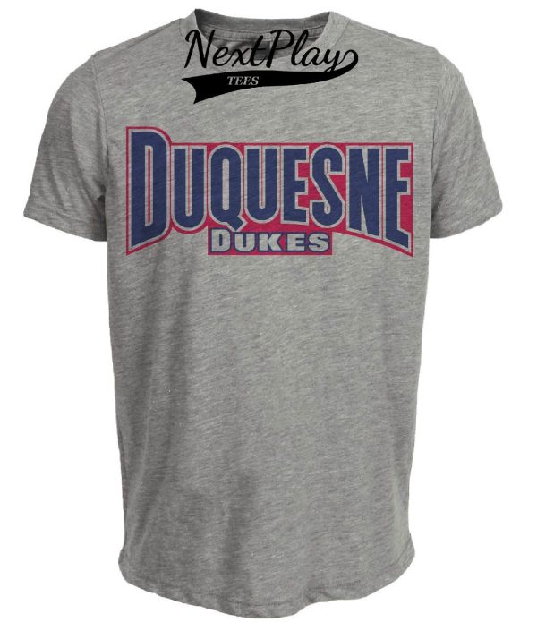 Duquesne Dukes Retro 1990 Artwork Heather Gray Sublimated T-Shirt