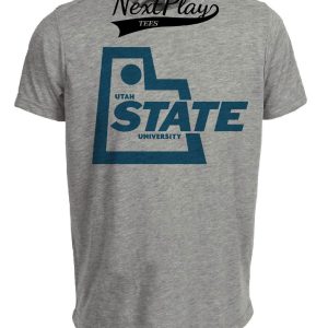 Utah State Aggies Retro 1966 Artwork Heather Gray Sublimated T-Shirt