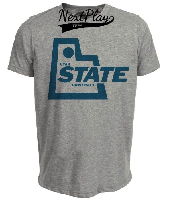 Utah State Aggies Retro 1966 Artwork Heather Gray Sublimated T-Shirt