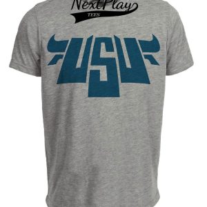 Utah State Aggies Retro 1974 Artwork Heather Gray Sublimated T-Shirt