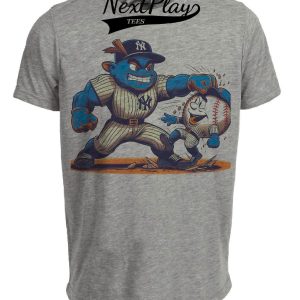 New York Yankees vs. New York Mets Rivalry Baseball 1995 Artwork Heather Gray Sublimated T-Shirt