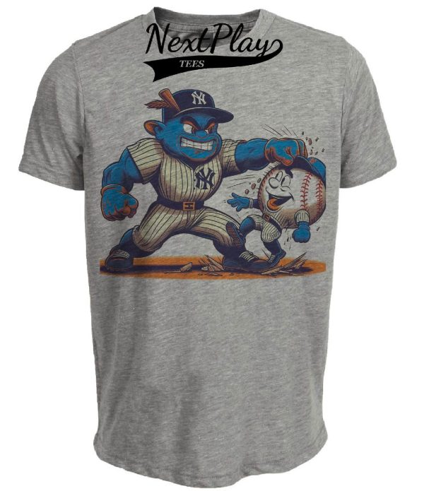 New York Yankees vs. New York Mets Rivalry Baseball 1995 Artwork Heather Gray Sublimated T-Shirt