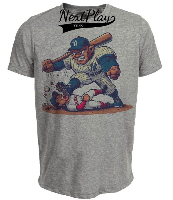 New York Yankees vs. Boston Red Sox Retro Rivalry Baseball 1998 Artwork Heather Gray Sublimated T-Shirt
