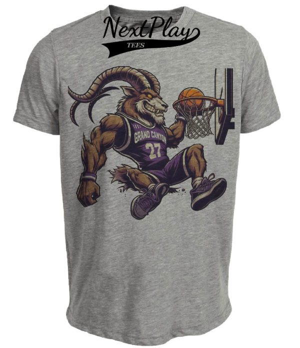 Grand Canyon Antelopes Retro Basketball Mascot 1999 Artwork Heather Gray Sublimated T-Shirt