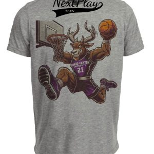 Grand Canyon Antelopes Lopes Retro Basketball Artwork Heather Gray Sublimated T-Shirt