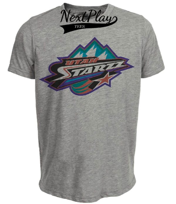Utah Starzz Retro Basketball 1997 Artwork Heather Gray Sublimated T-Shirt