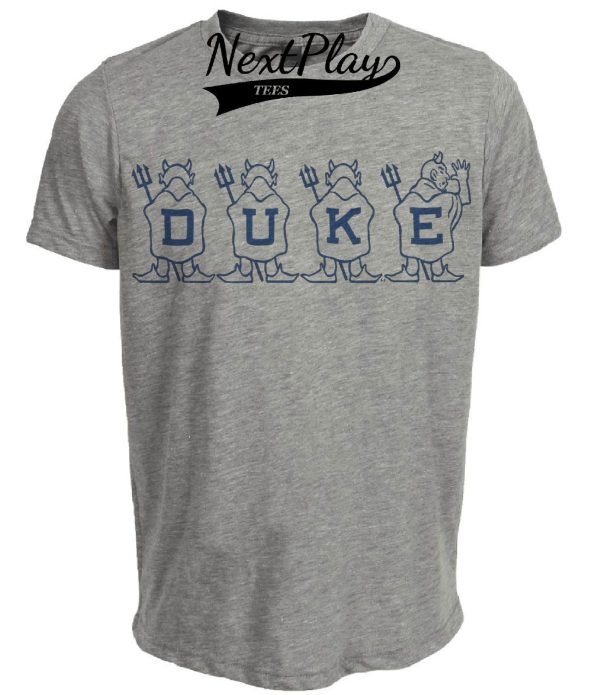 Duke Blue Devils Retro 1951 Artwork Heather Gray Sublimated T-Shirt