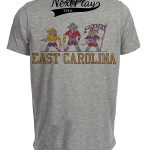 East Carolina Pirates Retro 1951 Artwork Heather Gray Sublimated T-Shirt