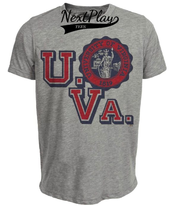 Virginia Cavaliers Retro 1951 Artwork Heather Gray Sublimated T-Shirt