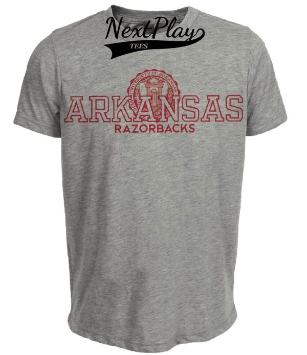 Arkansas Razorbacks Retro 1951 Artwork Heather Gray Sublimated T-Shirt