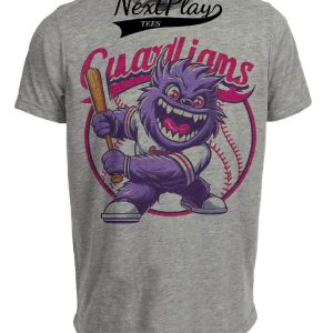 Cleveland Guardians Retro Mascot Baseball Artwork Heather Gray Sublimated T-Shirt
