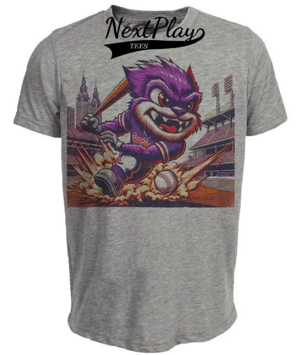 Cleveland Guardians Vintage Mascot Baseball Artwork Heather Gray Sublimated T-Shirt