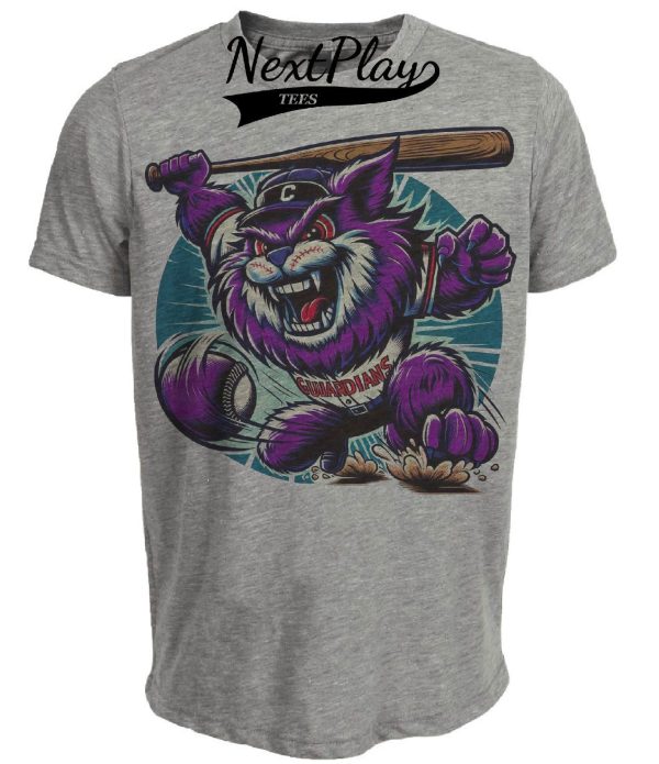 Cleveland Guardians Retro Baseball Artwork Heather Gray Sublimated T-Shirt