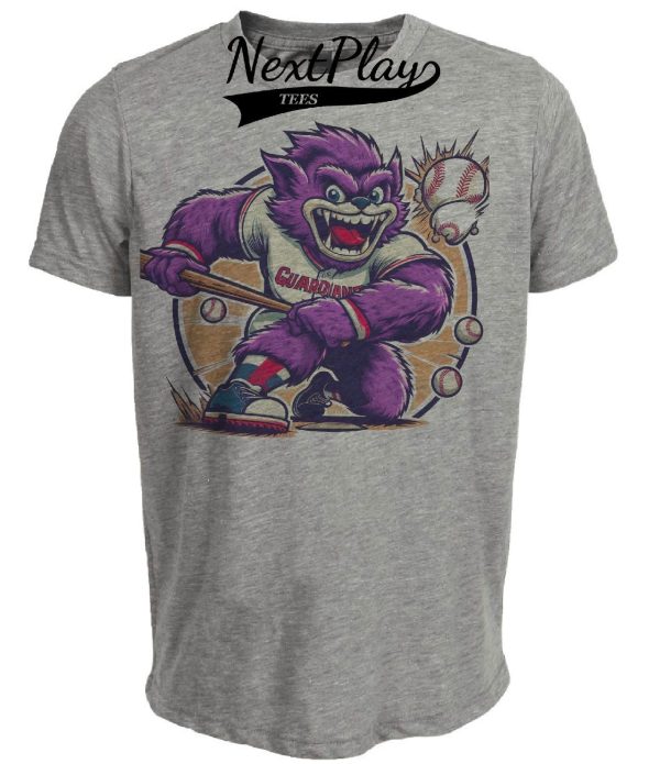Cleveland Guardians Vintage Baseball Artwork Heather Gray Sublimated T-Shirt