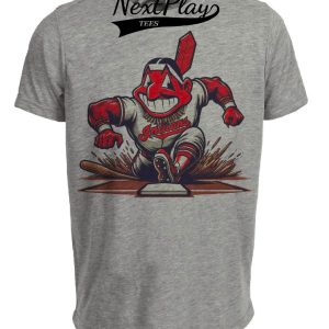 Cleveland Indians Retro Baseball Artwork Heather Gray Sublimated T-Shirt