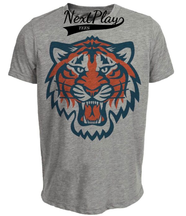 Detroit Tigers Retro Baseball 1994 Artwork Heather Gray Sublimated T-Shirt