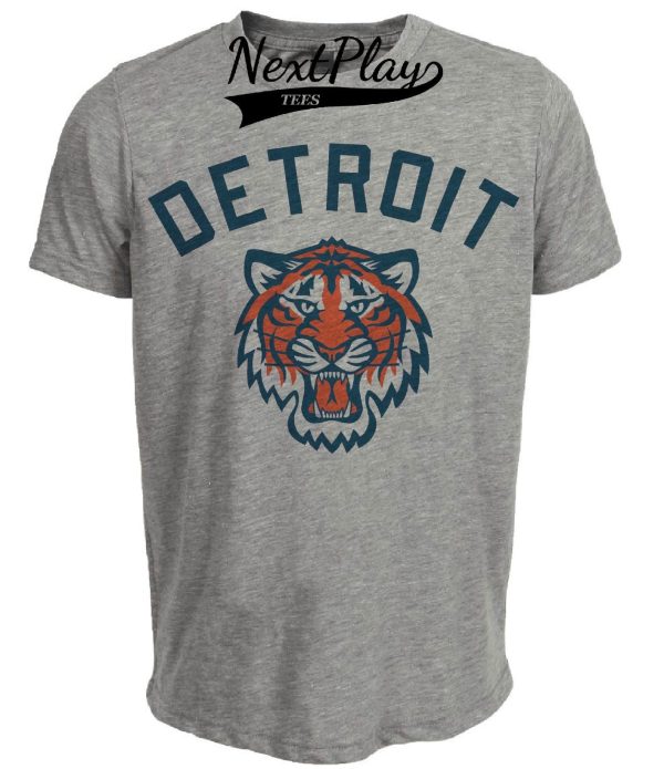 Detroit Tigers Retro Baseball 1960 Artwork Heather Gray Sublimated T-Shirt