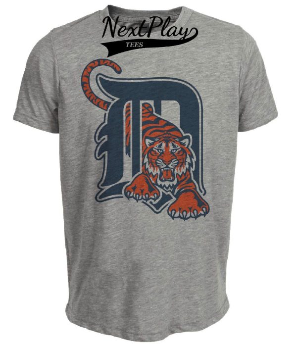 Detroit Tigers Retro Baseball 1993 Artwork Heather Gray Sublimated T-Shirt