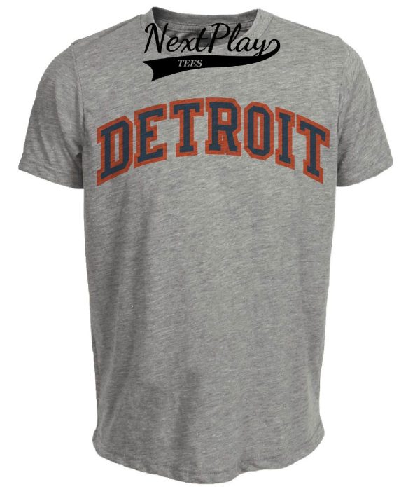 Detroit Tigers Retro Jersey Lettering Baseball 1972 Artwork Heather Gray Sublimated T-Shirt