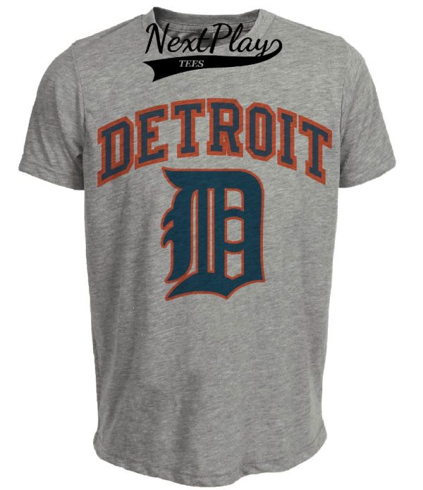 Detroit Tigers Retro Jersey Lettering Baseball 1973 Artwork Heather Gray Sublimated T-Shirt
