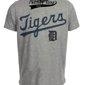 Detroit Tigers Retro Jersey Lettering Baseball 1961 Artwork Heather Gray Sublimated T-Shirt
