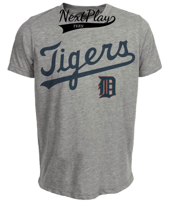 Detroit Tigers Retro Jersey Lettering Baseball 1961 Artwork Heather Gray Sublimated T-Shirt