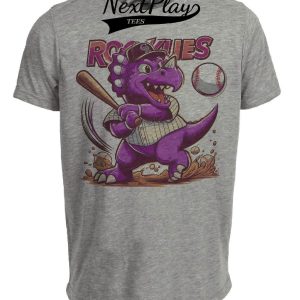 Colorado Rockies Vintage Baseball Mascot Artwork Heather Gray Sublimated T-Shirt
