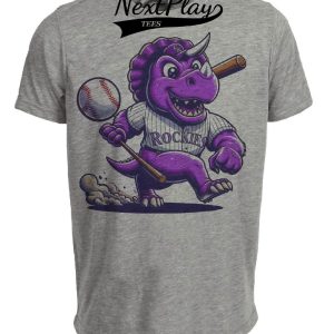 Colorado Rockies Vintage Baseball Artwork Heather Gray Sublimated T-Shirt