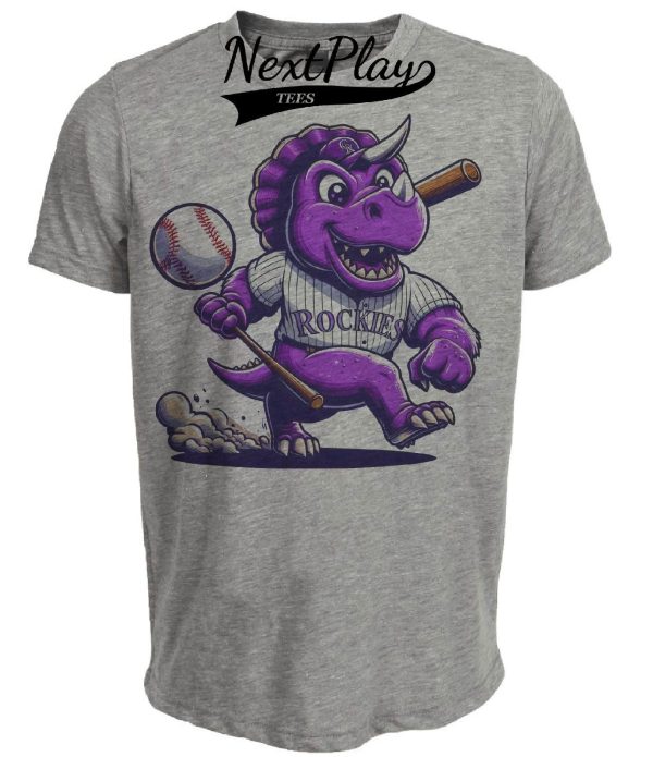 Colorado Rockies Vintage Baseball Artwork Heather Gray Sublimated T-Shirt