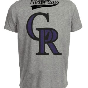 Colorado Rockies Retro Baseball 1993 Artwork Heather Gray Sublimated T-Shirt