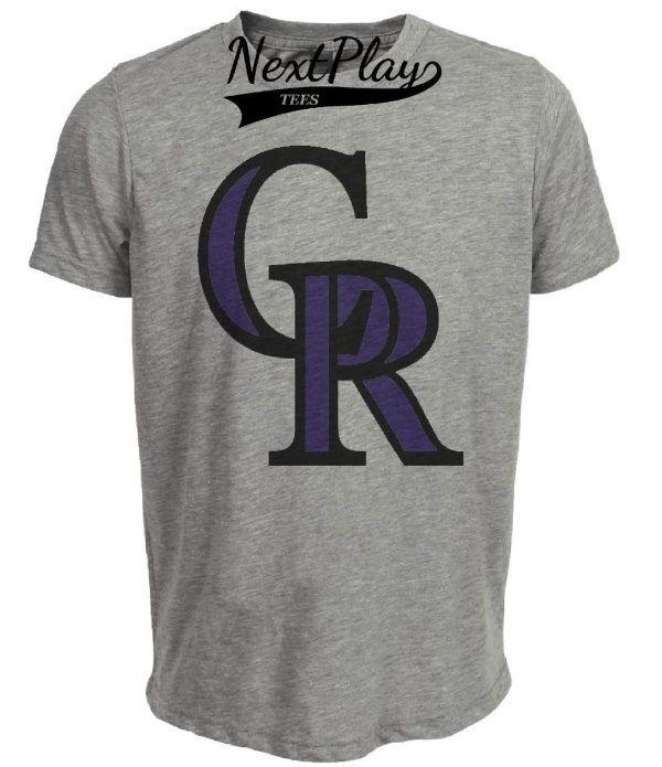 Colorado Rockies Retro Baseball 1993 Artwork Heather Gray Sublimated T-Shirt