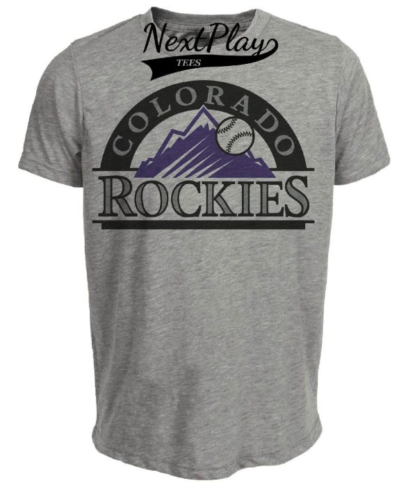 Colorado Rockies Retro Baseball 1994 Artwork Heather Gray Sublimated T-Shirt