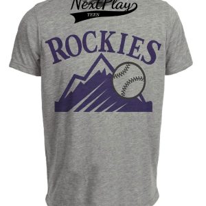 Colorado Rockies Retro Baseball 1995 Artwork Heather Gray Sublimated T-Shirt