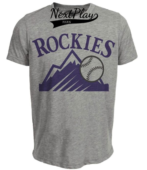 Colorado Rockies Retro Baseball 1995 Artwork Heather Gray Sublimated T-Shirt