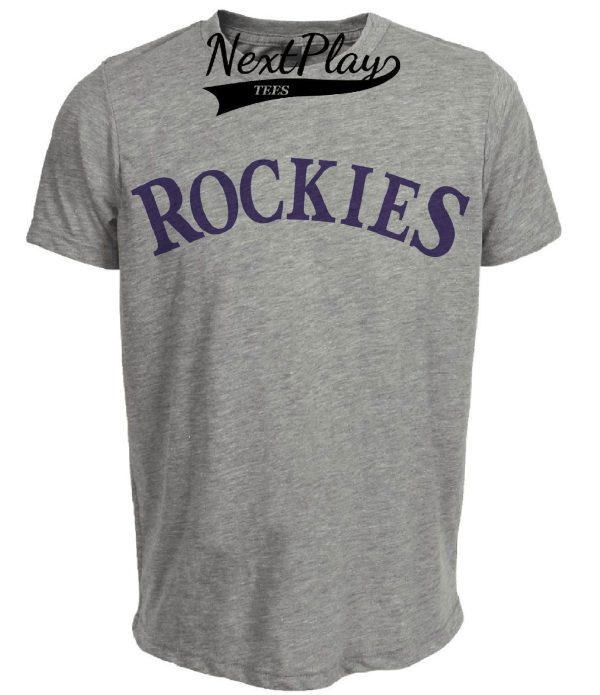 Colorado Rockies Retro Jersey Lettering Baseball 1993 Artwork Heather Gray Sublimated T-Shirt