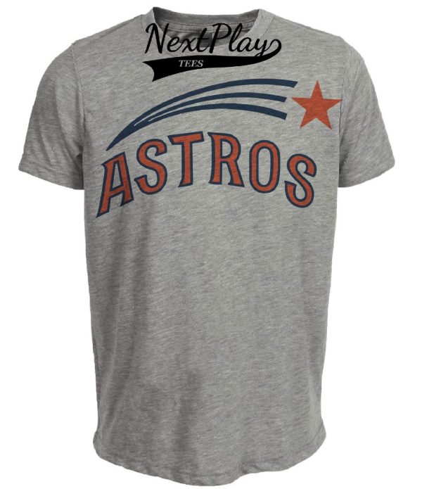 Houston Astros Retro Jersey Lettering Baseball 1971 Artwork Heather Gray Sublimated T-Shirt