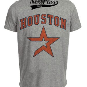 Houston Astros Retro Jersey Lettering Baseball 1972 Artwork Heather Gray Sublimated T-Shirt