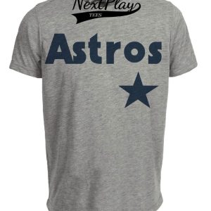 Houston Astros Retro Jersey Lettering Baseball 1980 Artwork Heather Gray Sublimated T-Shirt