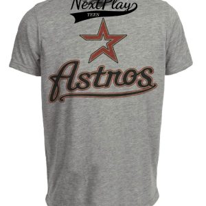 Houston Astros Retro Jersey Lettering Baseball 1995 Artwork Heather Gray Sublimated T-Shirt