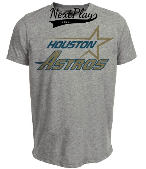 Houston Astros Retro Baseball 1991 Artwork Heather Gray Sublimated T-Shirt